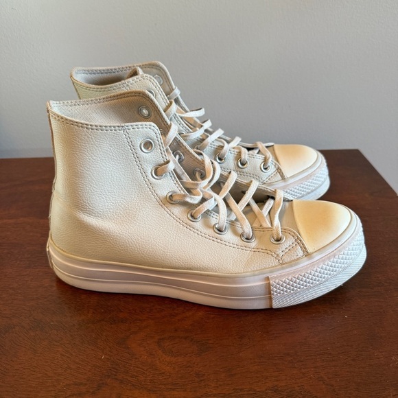 Converse Allstar Millennium Chuck Taylor Cream High-Top Sneakers Leather - Picture 2 of 7